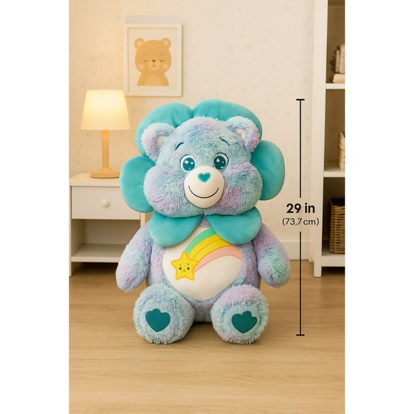 Care Bears Wish Bear Jumbo 29" Plush Stuffed Animal Rainbow Star Vintage - Picture 1 of 5